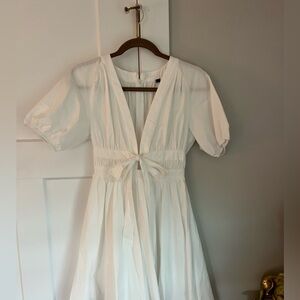White Puff Sleeve Dress